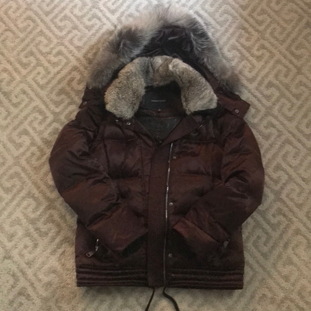 Andrew Marc down coat with real fur collar